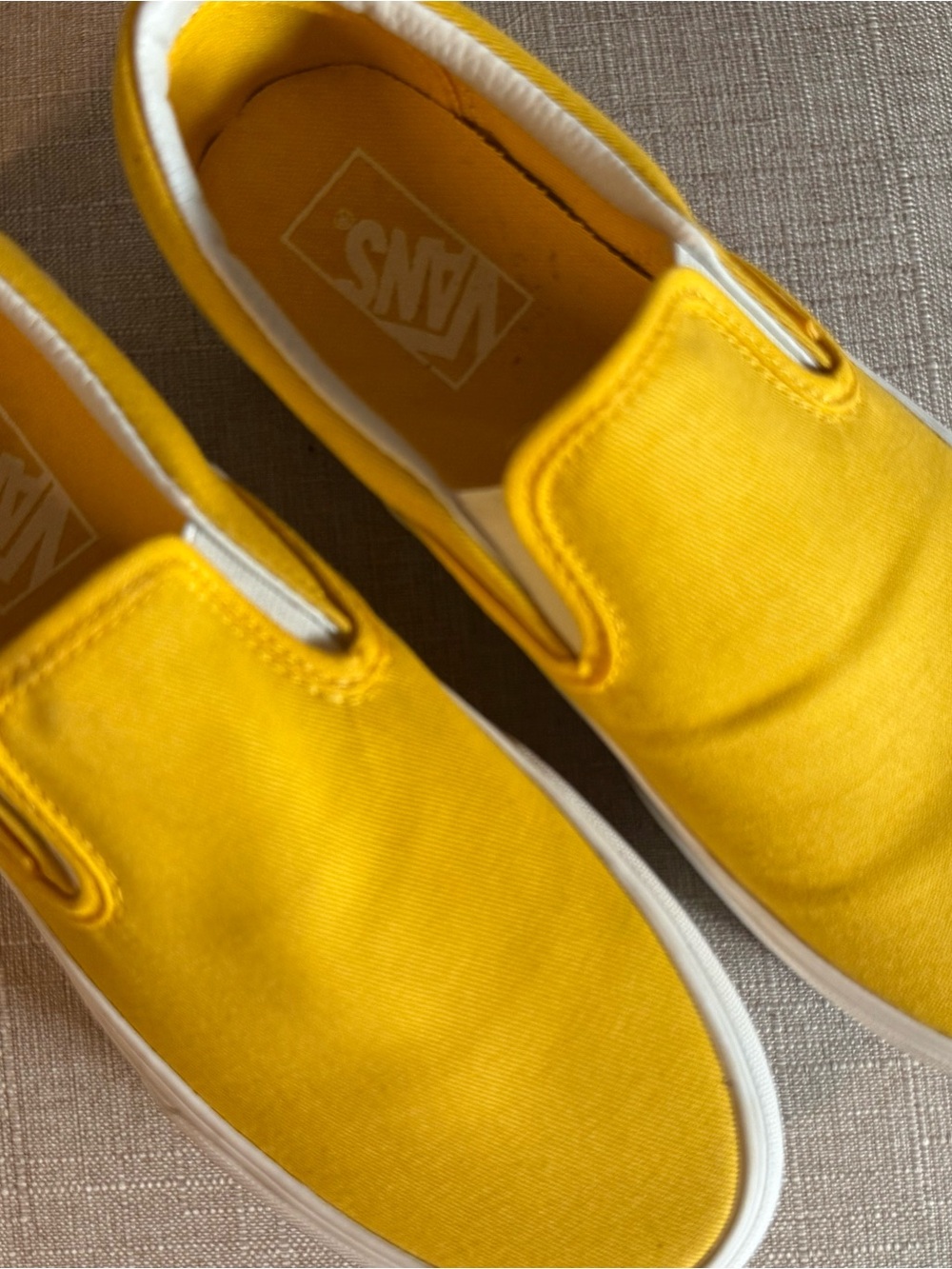 Vans Kids Slip-On Sneakers in Bright Yellow Canvas